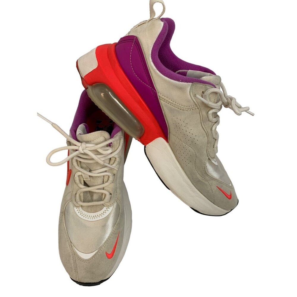 Womens Nike Air Max 270 React Beige & Purple Sneakers US 9 / EU 40.5 GUC 7291